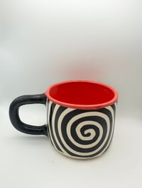 Image 1 of Black + Red Swirl Mug