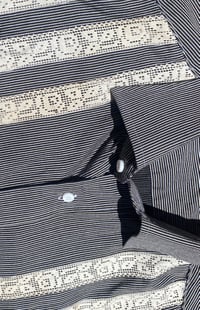 Image 3 of filet stripe shirt ~ black and white