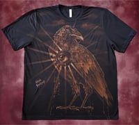 Image 1 of “RAVEN SIGHTING” CUSTOM BLEACH PAINTED T-SHIRT 3XL