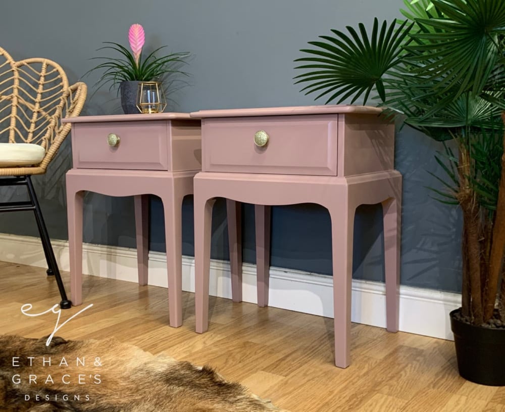 Image of stag tall boy & matching bedside tables 