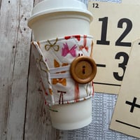 Image 2 of “Sleigh Bells Ring” Or “Bows” Quilted Hot/Cold Cup Cozy