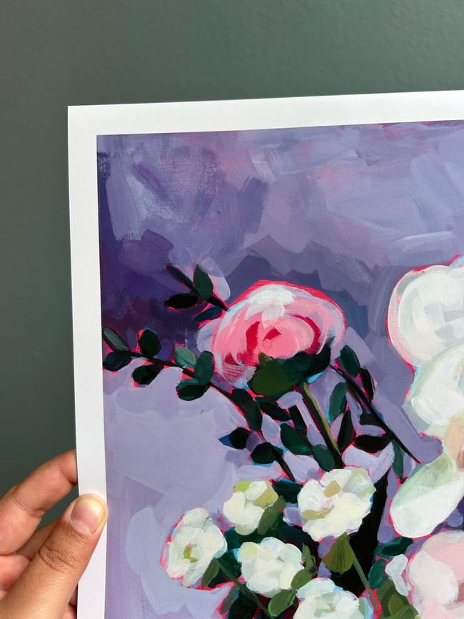 Lavender Peony Print, 11x11"