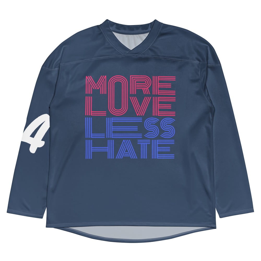 ZEN EXP - “More Love, Less Hate” Recycled hockey fan jersey