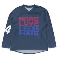 Image 1 of ZEN EXP - “More Love, Less Hate” Recycled hockey fan jersey