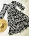 Ready Made Black & White Rayon Smock Top/Rachael Skirt Set with Free Postage 