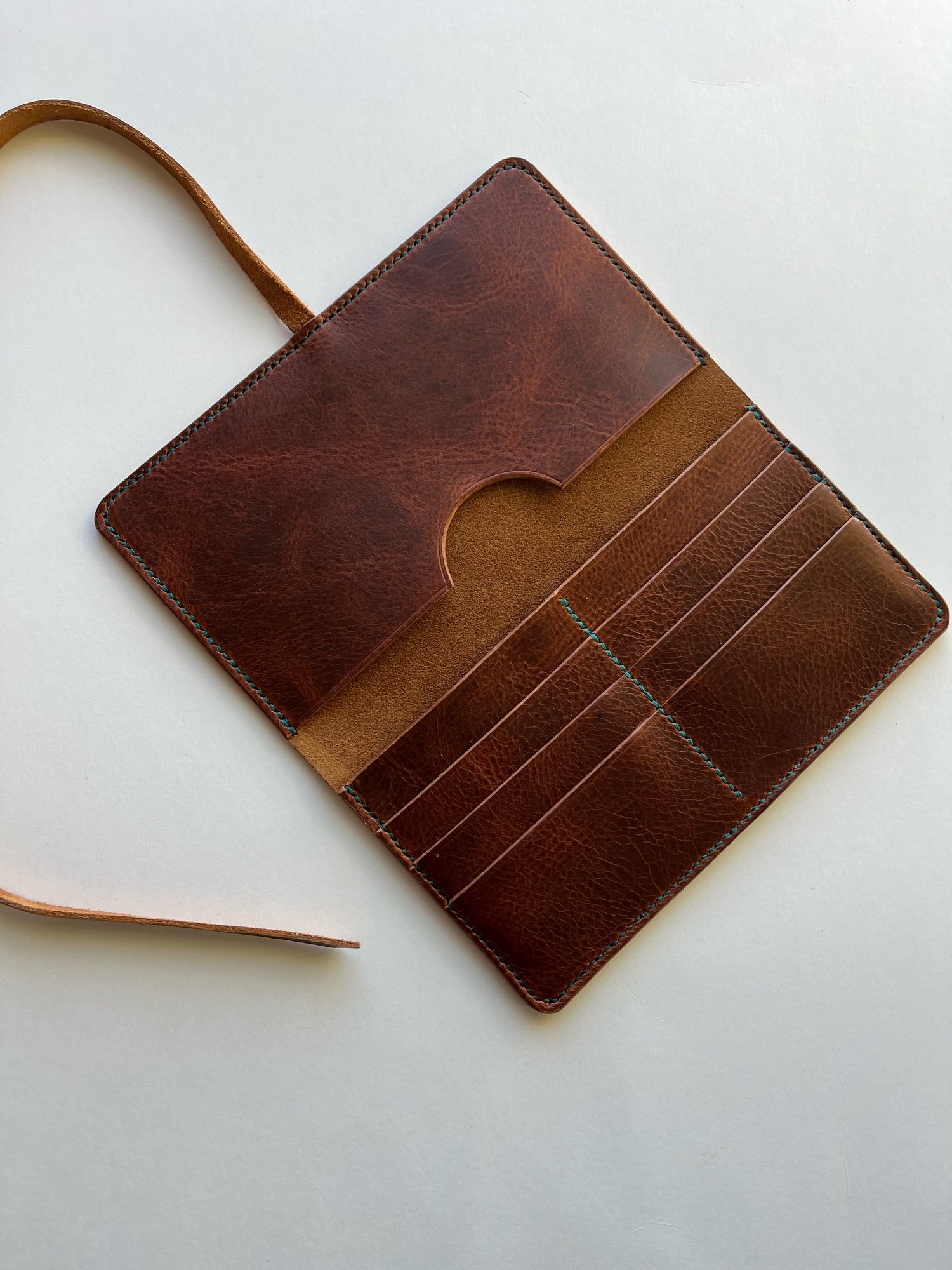 Image of Cognac Waxy Wrap Clutch Wallet 