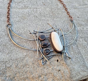 Black and white geometric necklace 