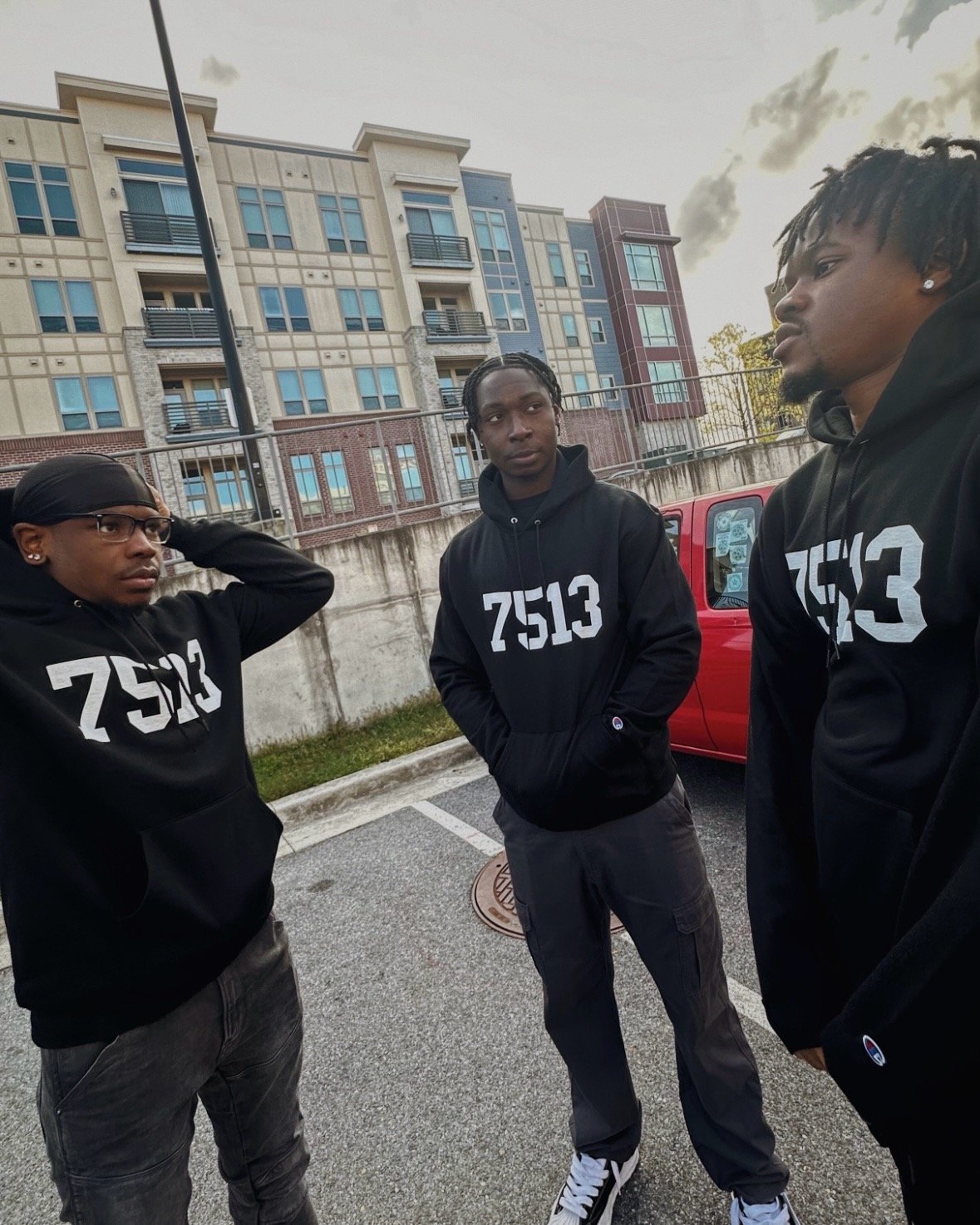 Black “7513” Champion Hoodie | LUVZAAMWÉ