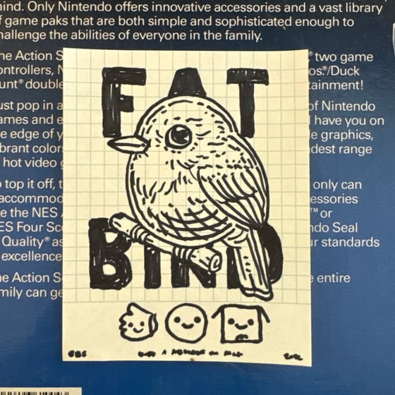 Image of Fat Bird Sharpie Sketch #50