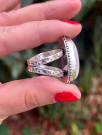 Image 4 of Sterling Astral Monstone Ring Sz 7