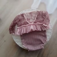 Image 2 of Sitter romper - Lara - dusty pink | 9-12 months | photo props