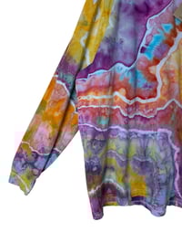 Image 3 of XL Unisex Adult Soft Long Sleeve Tee in Bright Geode Ice Dye