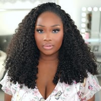 Image 1 of 250% Density Burmese Curly Flip Over Half Wig (from ISEE Hair)