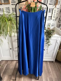 Image 1 of Long blue high slit skirt 
