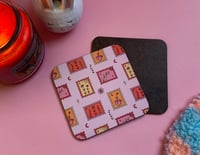 Image 1 of Pink stamp coasters