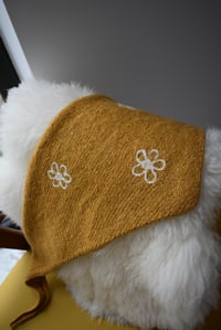 Image 5 of Embroidered Triangle Shawl - Handmade in Ireland