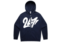 Image 1 of Relaxed 247 Navy Applique Hoodie