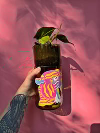 Image 2 of Pink + Yellow Tiger Upcycled Planter
