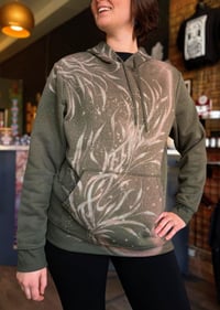 Image 2 of “Grow” organic calligraphy bleach art on unisex hoodie - size L - 1of1