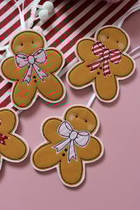 Image 3 of Gingerbread man with bow decoration 