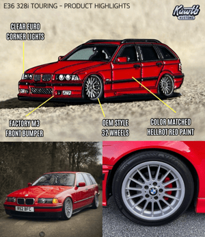 Image of KUWTB Kustoms E36 328i Touring Hellrot Red