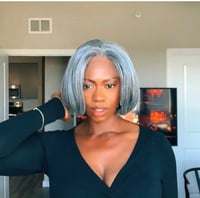 Image 1 of JEAN | STRAIGHT SALT AND PEPPER PLATINUM LACE FRONT WIG