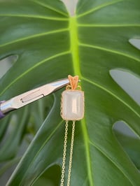 Image 2 of Gold Hetian Jade Rectangle Crystal Necklace