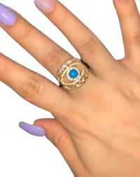 Image 3 of Evil Eye Baguette Ring 