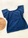 Ready Made Blue and Black Check T Top size 10 with free postage 