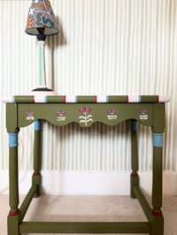 Image 1 of Spring Green Painted Side Table