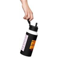 Image 2 of Stainless steel water bottle with a straw (get out of hell free card)
