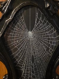 Image 4 of Ornate black wall hanging candle holder - preserved web A