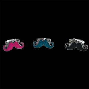 Image of glittery mustache rings