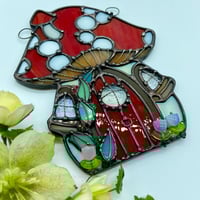 Image 2 of Large Red Mushroom House Suncatcher