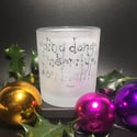 ‘Ding Dong Merrily On High!’ Christmas tealight holder
