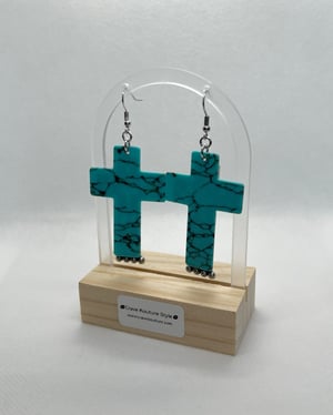 Image of Cross Turquoise Earrings