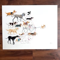Image 1 of ORIGINAL ARTWORK - Dog Walker -  50x40cm