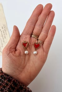 Image 3 of Pretty Heart Earrings RESERVED 