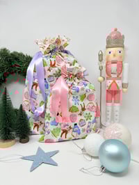 Le Pochon-Cadeau doublé coton biscuits de Noël girly