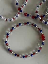 Image 8 of Ducky 4th of July Memorial Day Patrotic Red White and Blue Tumbler Bracelet Stack