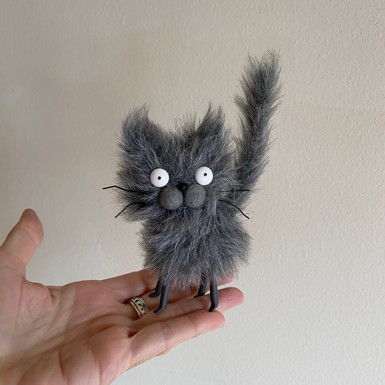 Image of Grey Scruffy Kitty #1