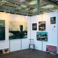 Image 5 of Painting / maleri / "ISLANDS BRYGGE – Malerdrømme og tankestreger – Langebro" / 120x170 cm