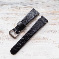 Image 3 of 40's Style Ostrich Strap in Black - 2 stitch