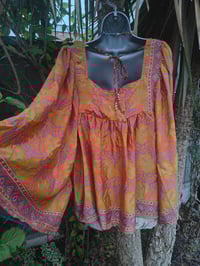 Image 3 of Gypset smock Top yellow mellow multi pinks 
