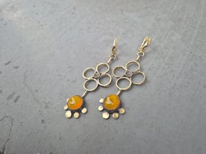 Bullet casings long yellow earrings 