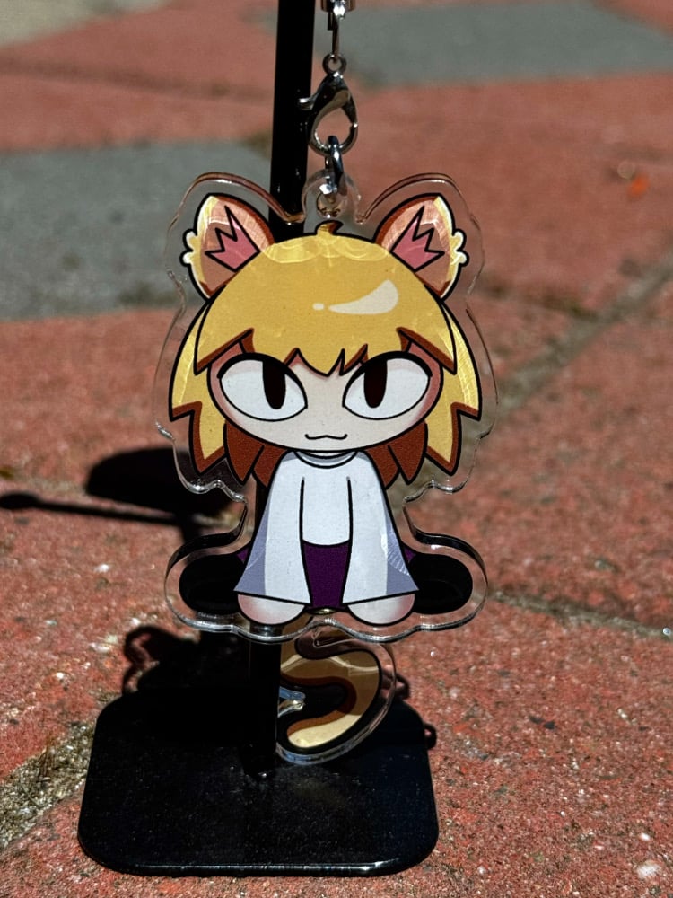 Image of Neco Arc tail wagging acrylic keychain