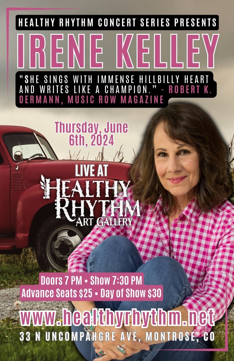 Image of HRMS Presents "IRENE KELLEY :: LIVE AT HEALTHY RHYTHM"