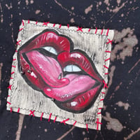 Image 2 of “PIERCED TONGUES” Custom Hand Painted Baby Tee LARGE