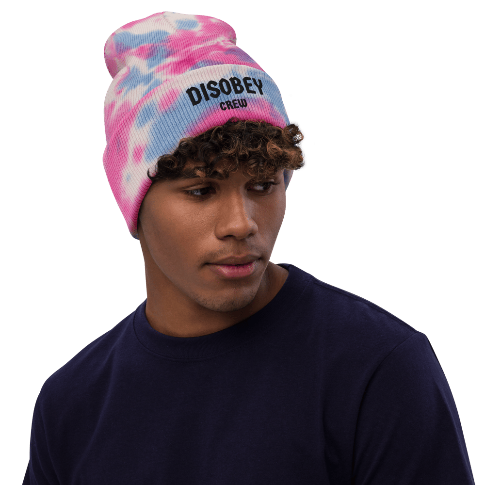 EMBROIDERED TIE-DYE BEANIE