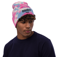 Image 1 of EMBROIDERED TIE-DYE BEANIE